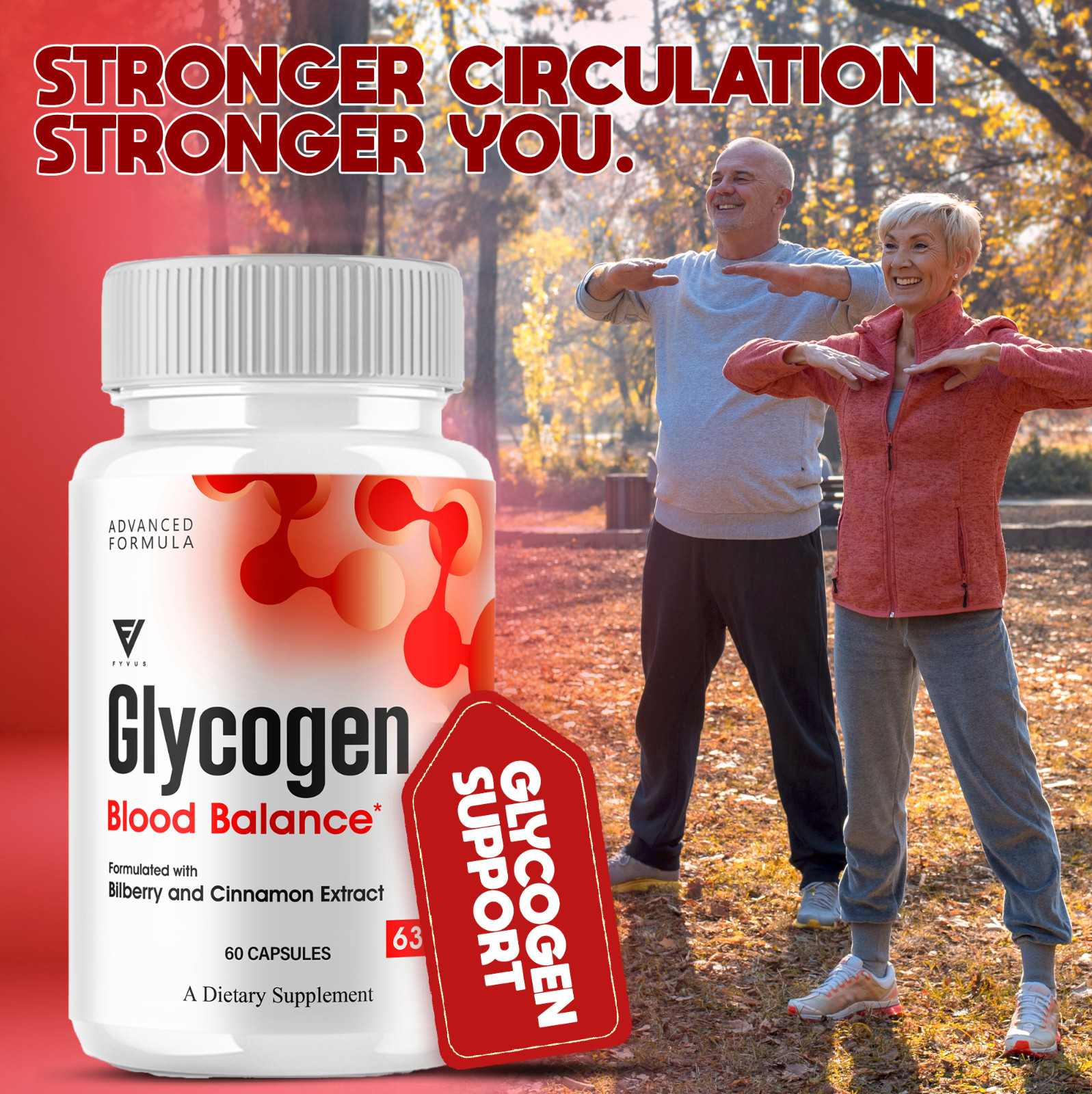 (3 Pack) Glycogen Blood Balance Supplement Glycogen BloodBalance (180 Capsules)