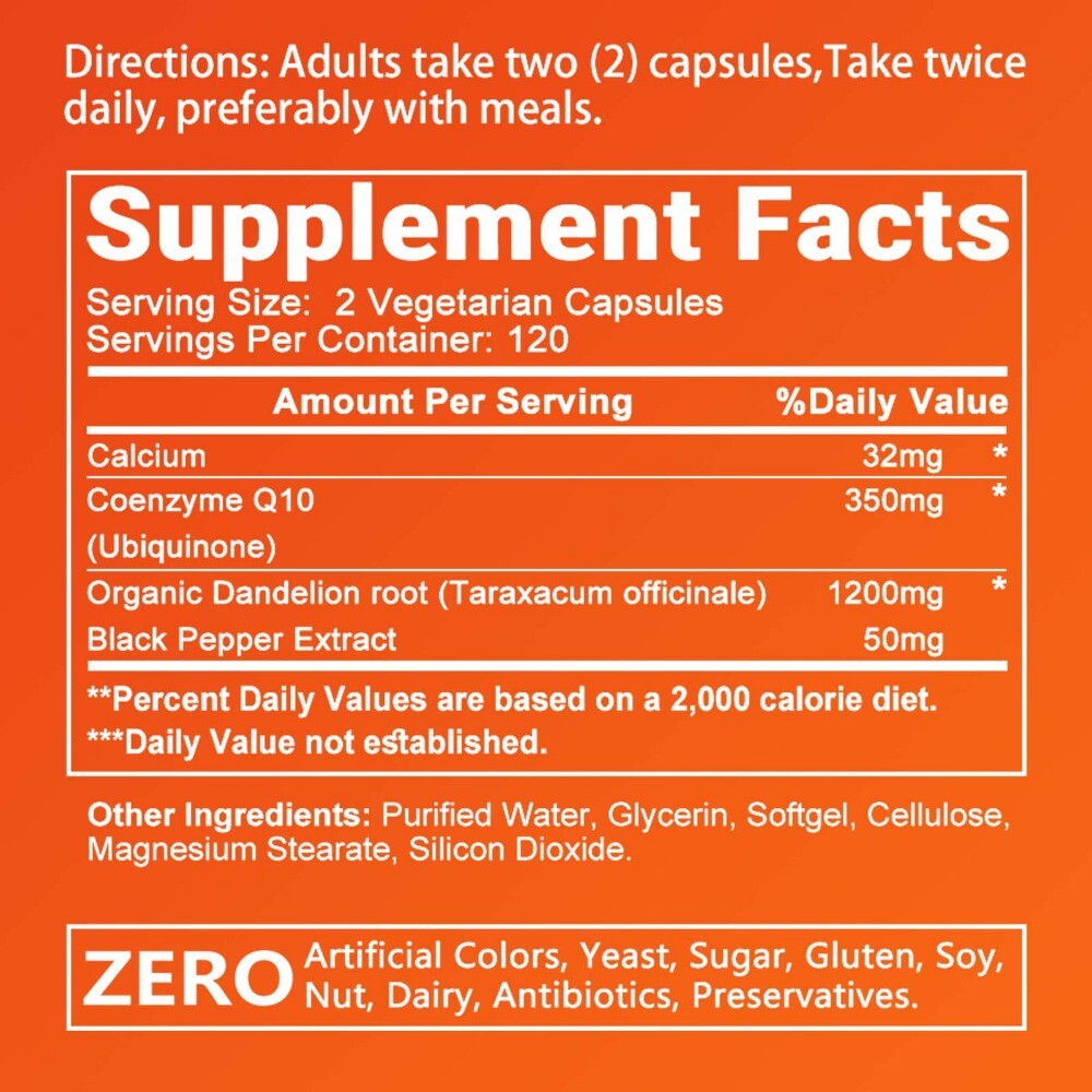 CoQ10 400mg, 120 Capsules, Non-GMO (Coenzyme Q10) Gluten Free/ NON GMO