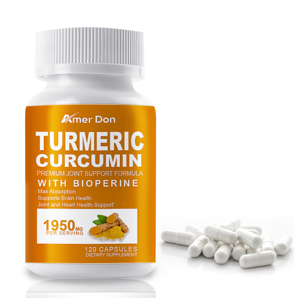 Turmeric Curcumin Highest Potency 1950mg&BioPerine Black Pepper Extract 120Pcs