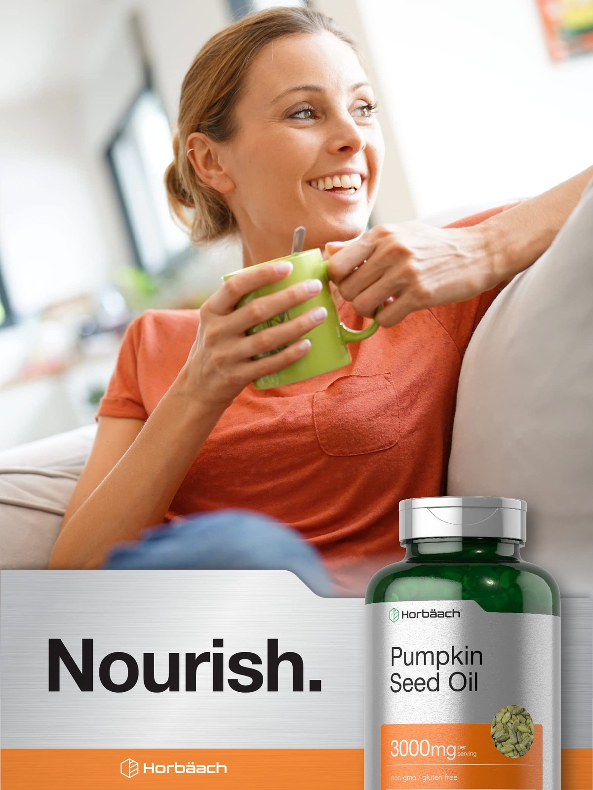 Horbäach Pumpkin Seed Oil | 3000mg | 120 Softgel 120 Count (Pack of 1)