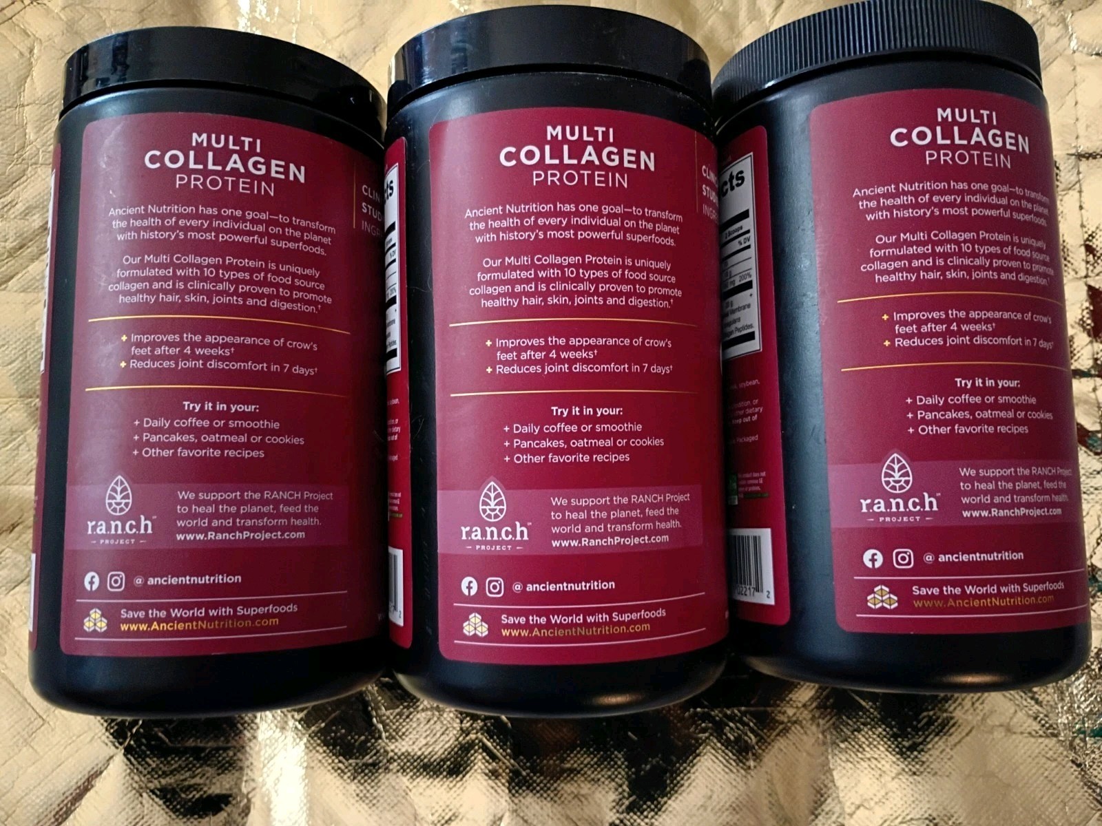 3 Ancient Nutrition Multi Collagen Protein Unflavored Or Vanilla 8.6oz 12/26