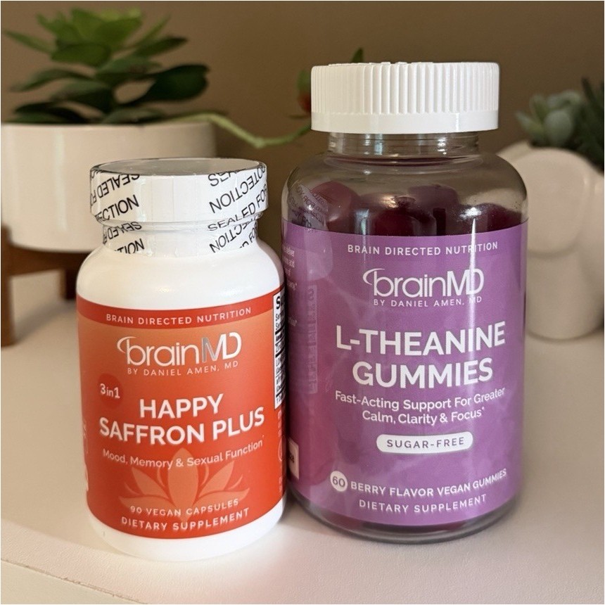BrainMD L-Theanine Gummies Berry Flavor Sugar-Free Vegan Mood Support 60 Ct