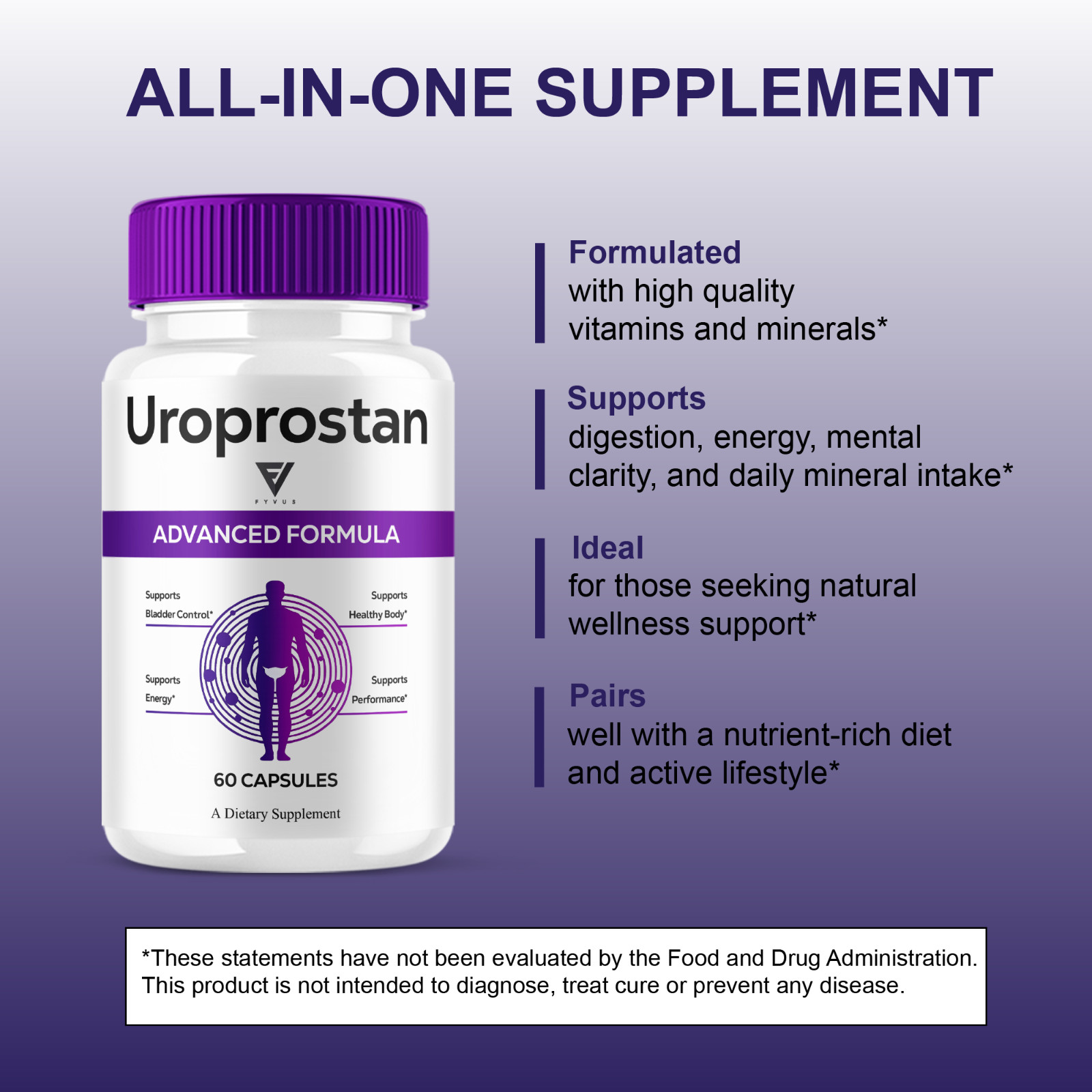 (2 Pack) Uroprostan Advanced Male Capsule, Uro Prostan Support (120 Capsules)
