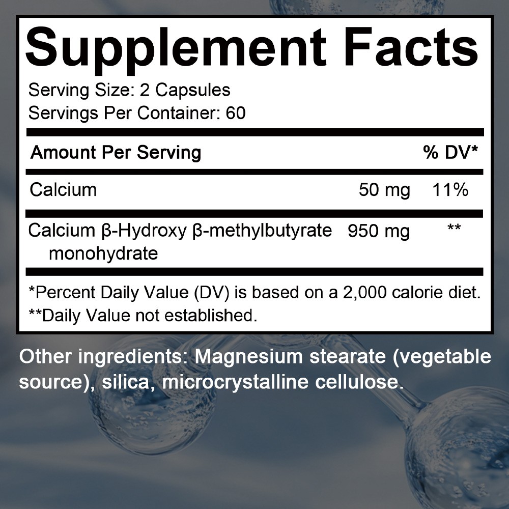 HMB Calcium 950mg 30/60/120 Capsules – Preserve Muscle Mass & Boost Strength