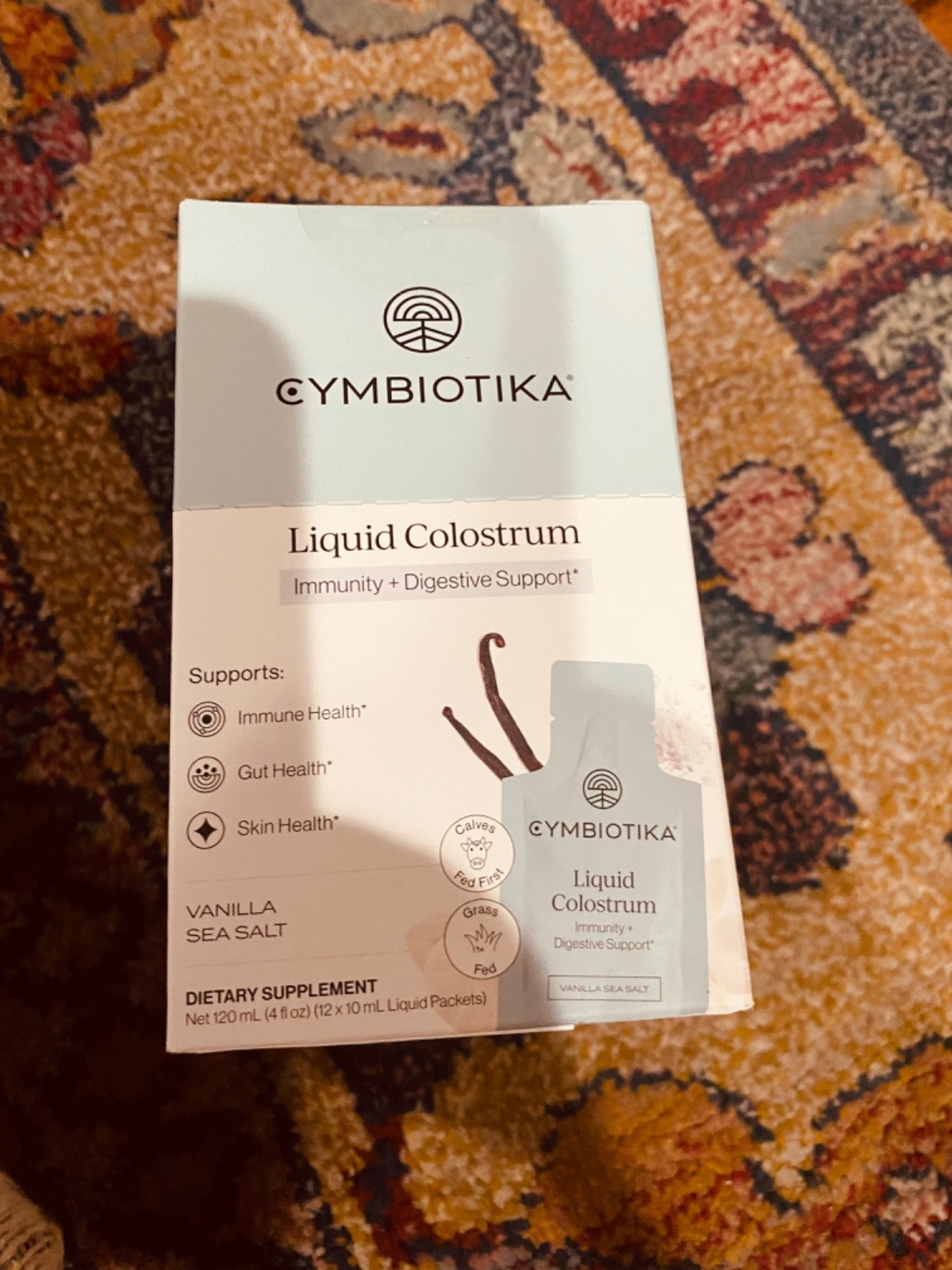 Cymbiotika Vanilla Sea Salt Liquid Colostrum 12 Liquid Packs Immune,Gut & Skin