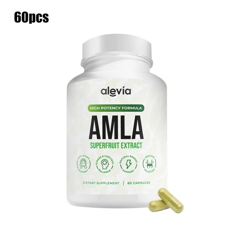 2 X Alevia Organic Amla Capsules 1000mg Indian Gooseberry Antioxidant Supple 60c