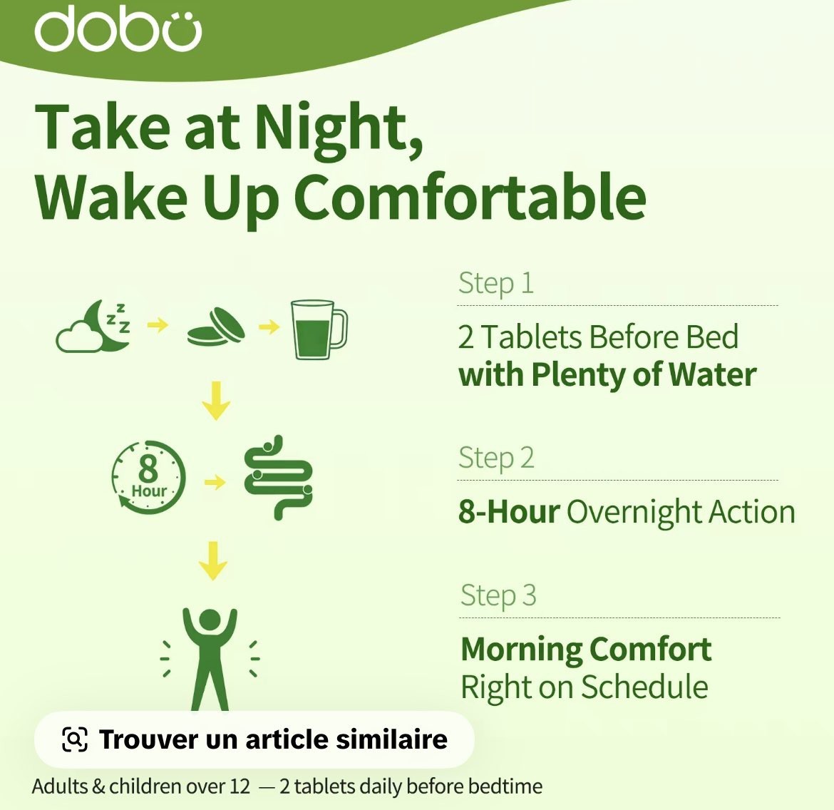 dobo Herb-lax Plant-Based Tablets 50 Constipation Relief & Digestive Health