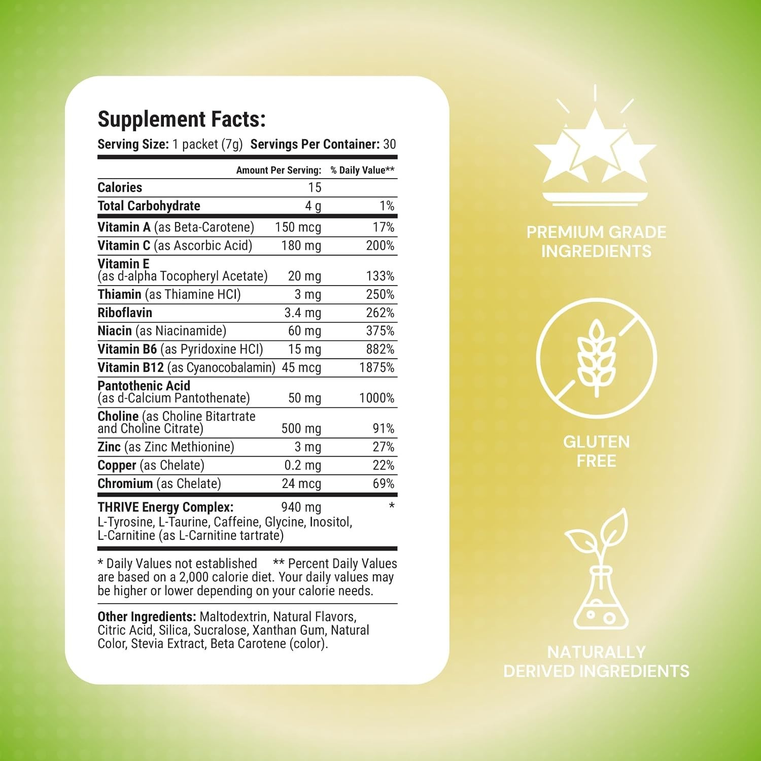 Thrive Activate Energy Drink Mix Focus & Performance Powder & Vitamins STARFRUIT