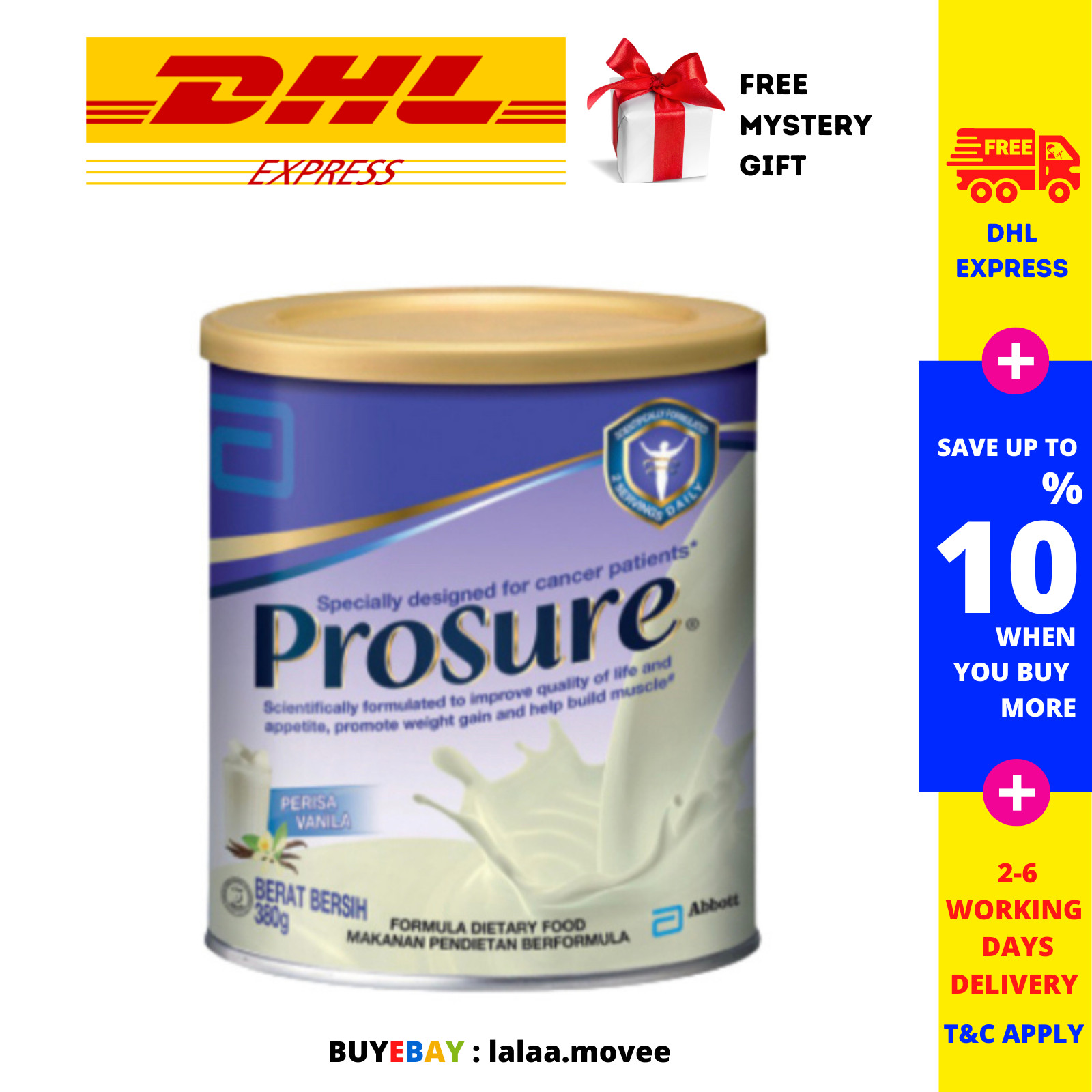 3X Abbott Pro Sure VANILLA MILK 380g Improve Appetite High Protein Prebiotic EPA