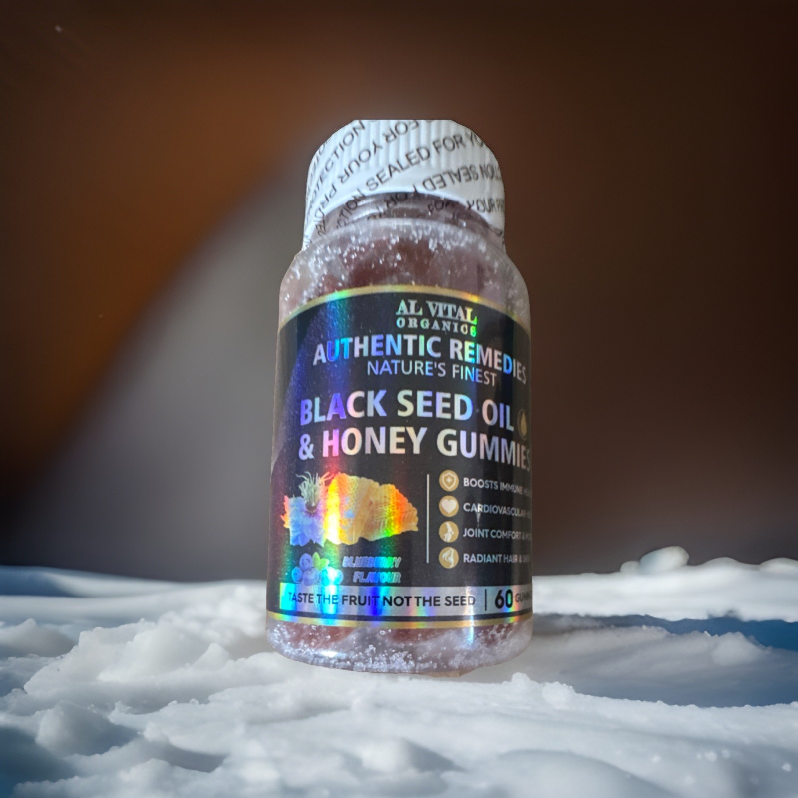 Al Vital Organics Black Seed Oil Honey Blueberry Gummies 60 Count