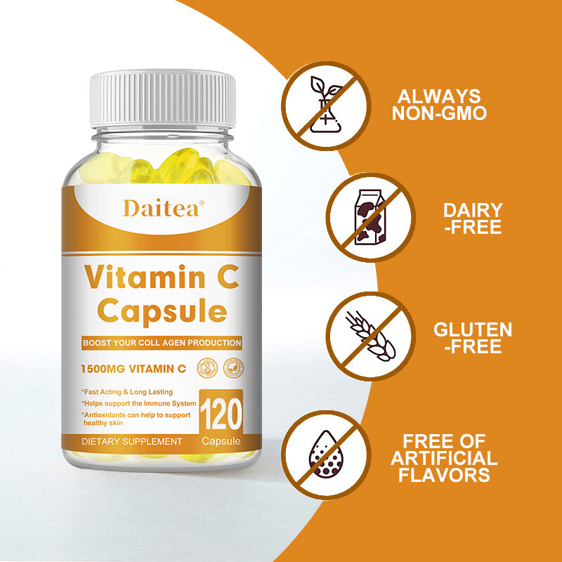 Vitamin C 1500mg, 30 to 120 Capsules Fat Soluble Vit Supplements