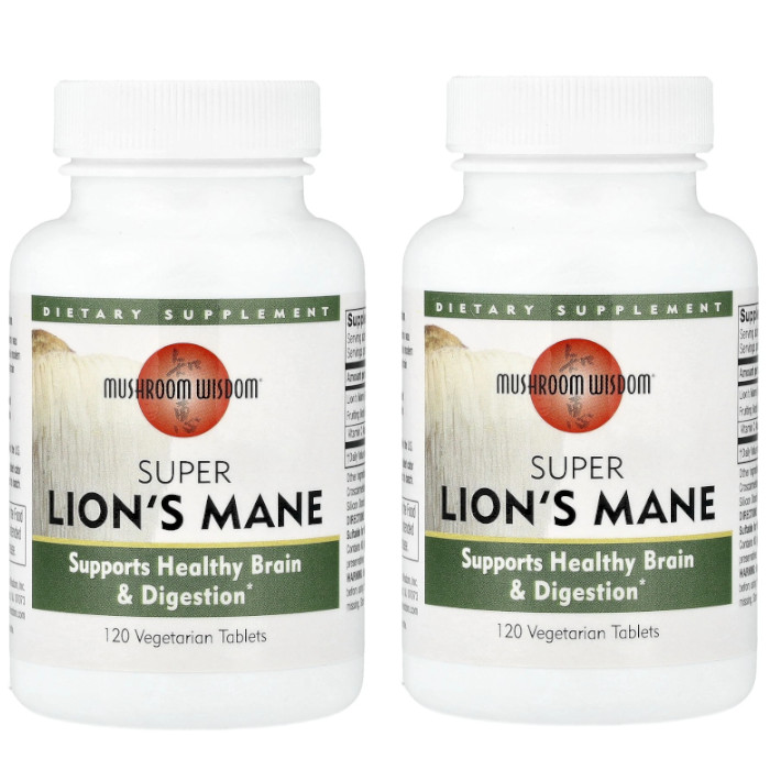Mushroom Wisdom Super Lion’s Mane 120 Tablets Each (Pack of 2)