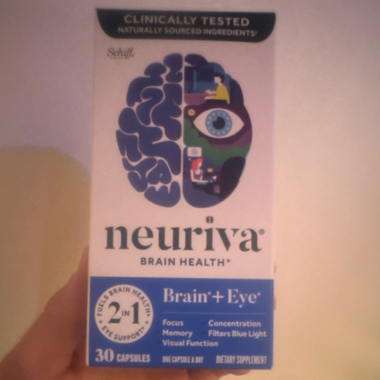 Schiff Brain+Eye Memory Eye Health Dietary Supplement 30 Capsules