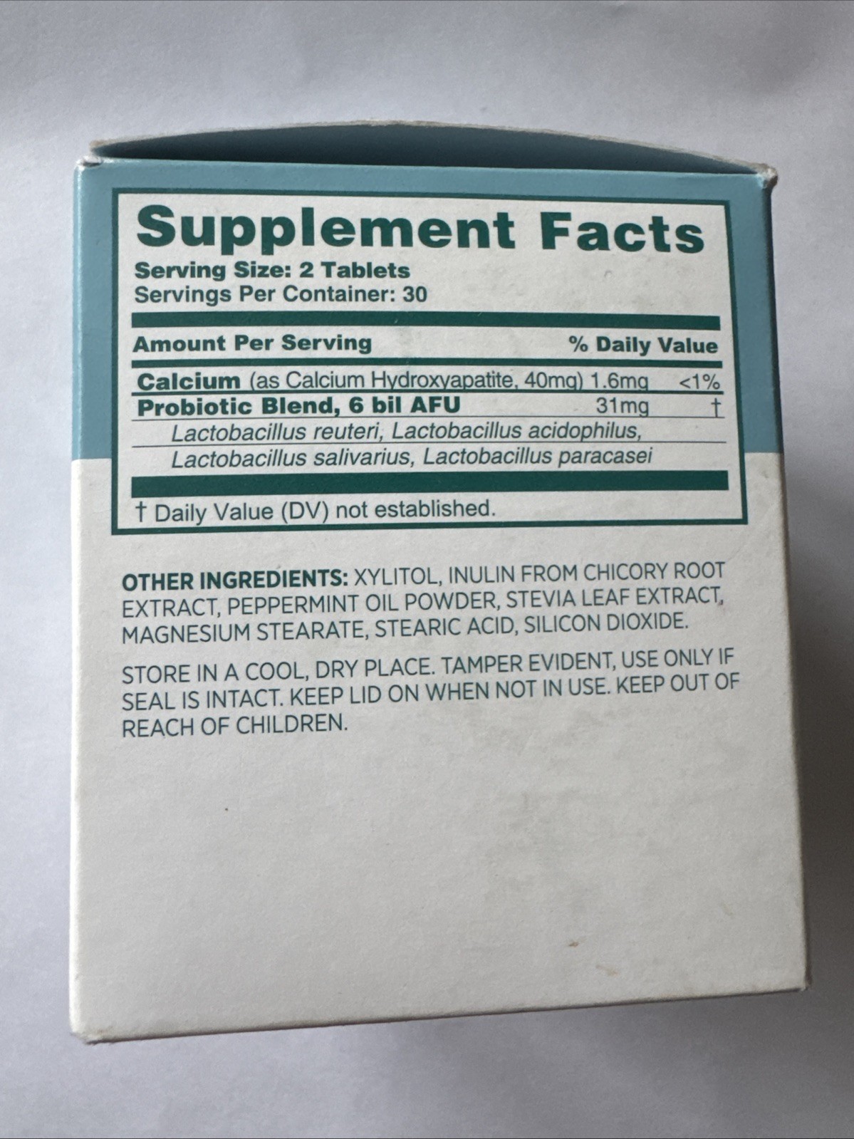 Wellnesse Oral Probiotic Mints With Hydoxyapatite Peppermint Flavored 60 Tablets