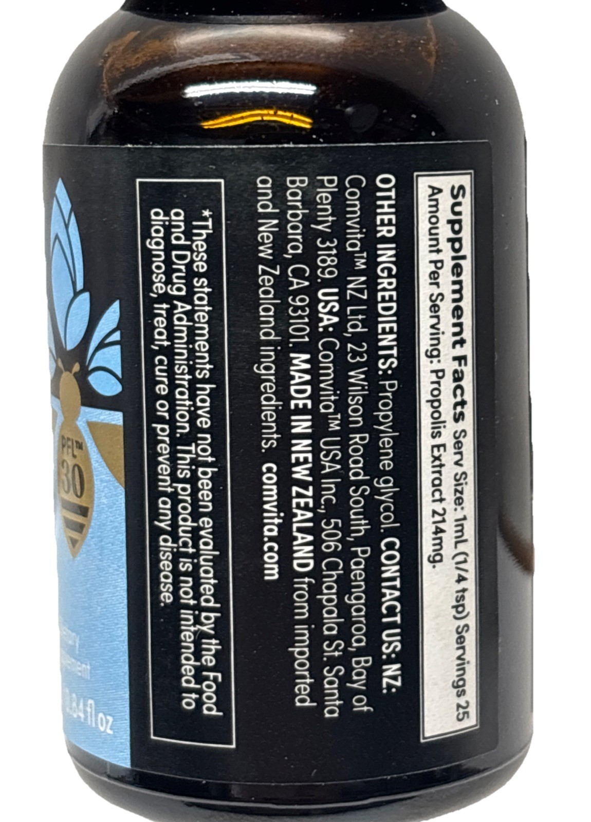 Immune Bee Propolis Extract Drops PFL 30 Immunity High Strength 0.84fl oz 25m