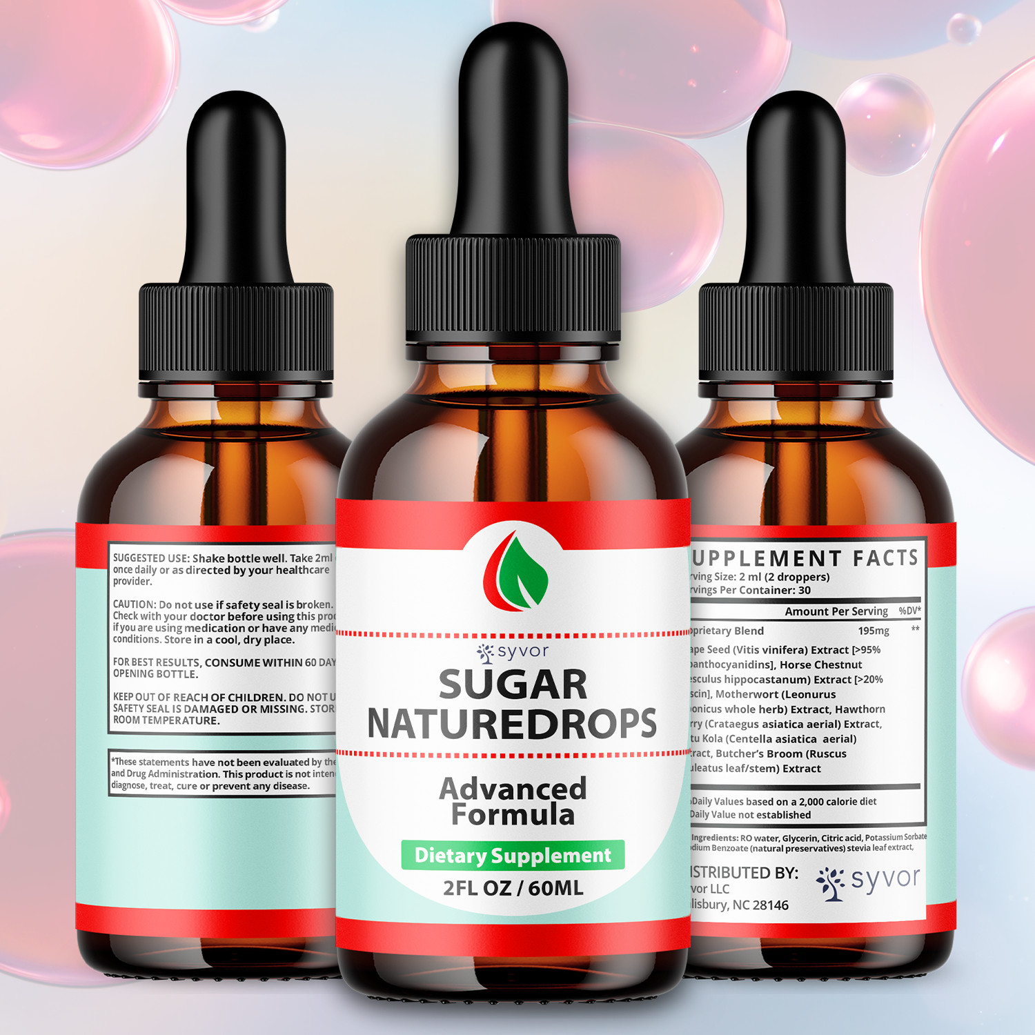 (1 Pack) Sugar Nature Drop Blood Support Formula SugarNatureDrops 30 Servings