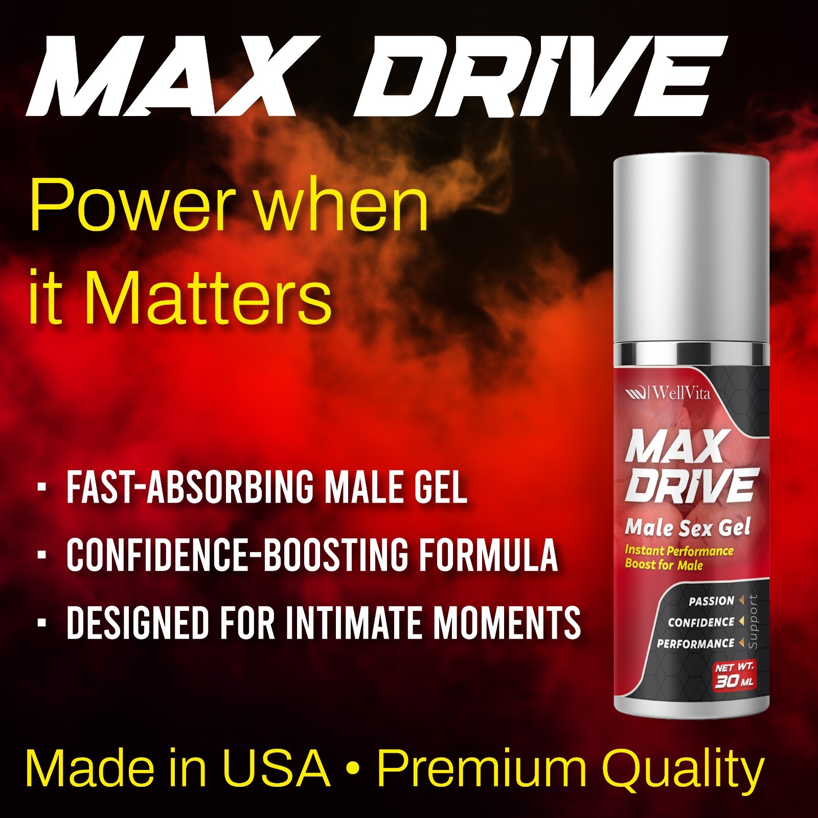 Max Drive Male Enhancement Gel Cream, Sexual Performance Enhancement