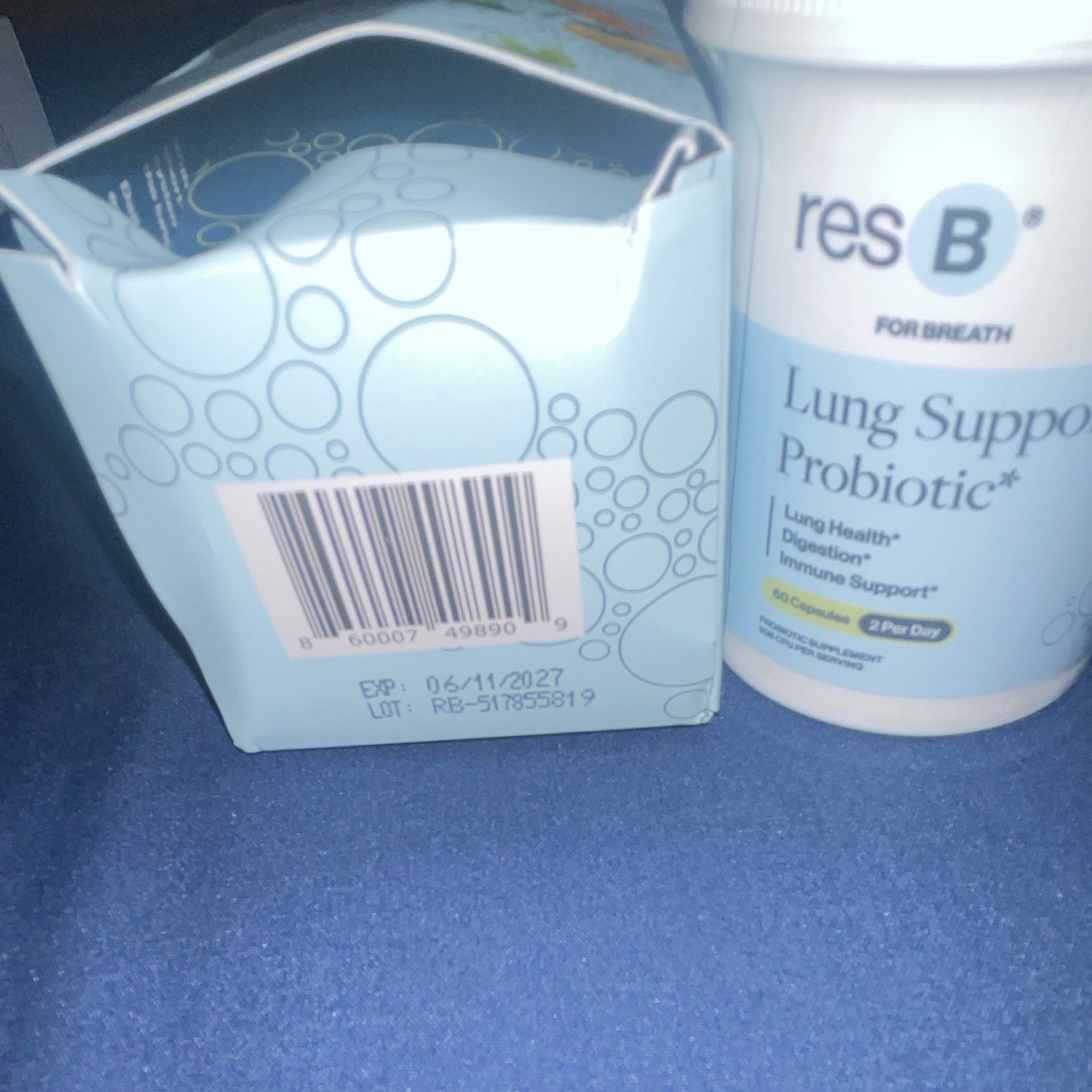 resB Lung Support Probiotic Turmeric 60 Capsules Lung Digestive Immune 2/Day
