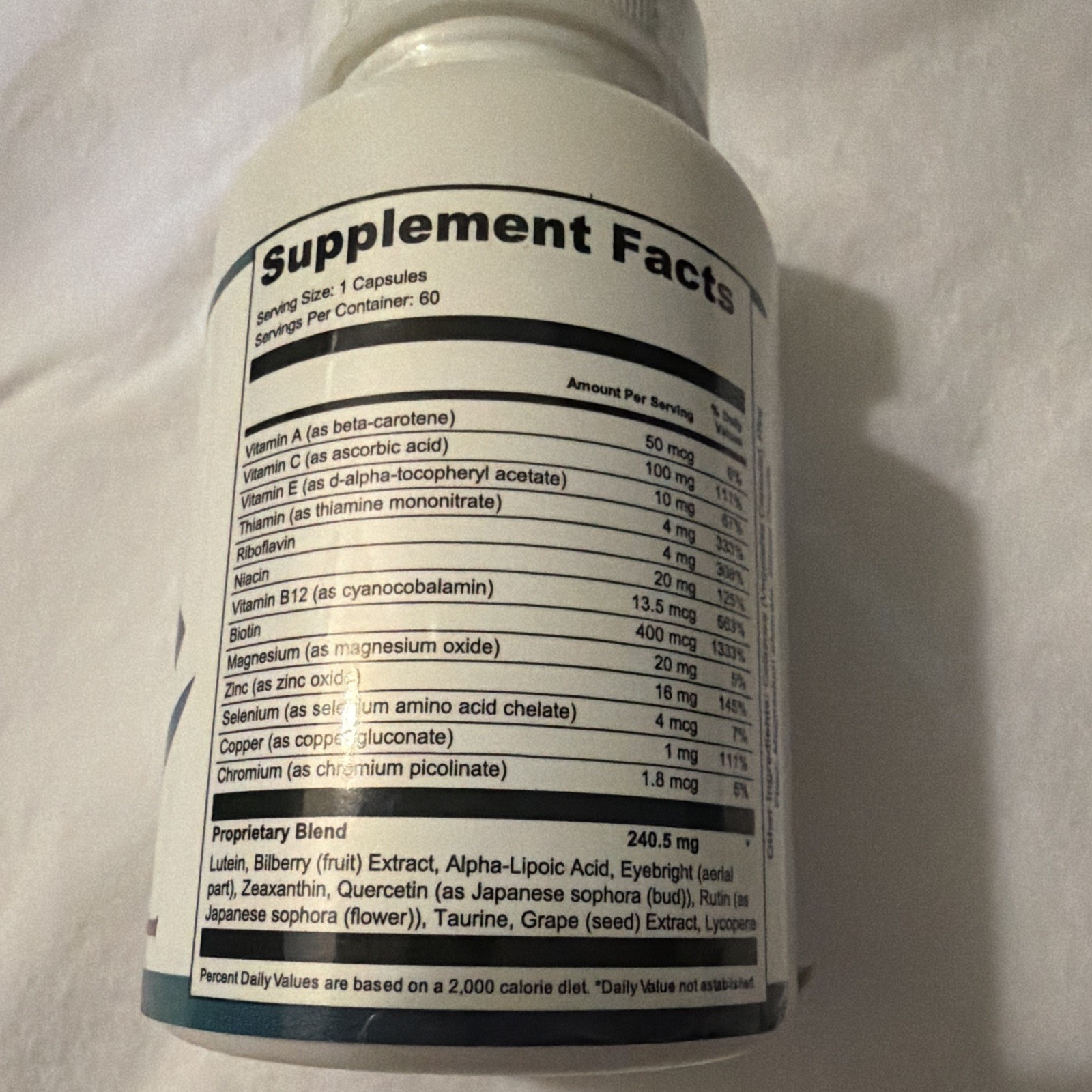 RetinaClear Eye Health Supplement 60 Capsules Vitamins A C E Exp 07/2027