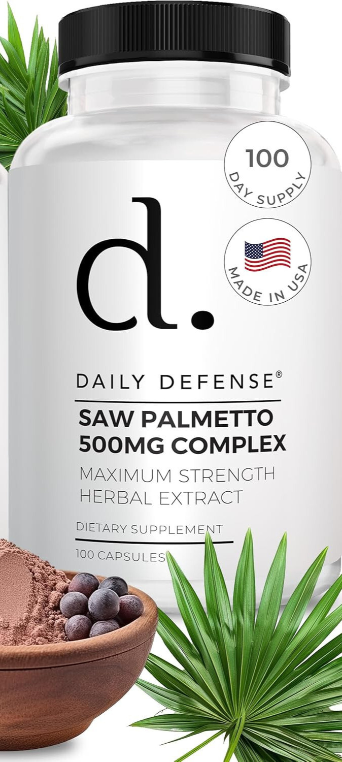 Daily Defense Saw Palmetto Supplement ~ Pure Saw Palmetto for Men & Women