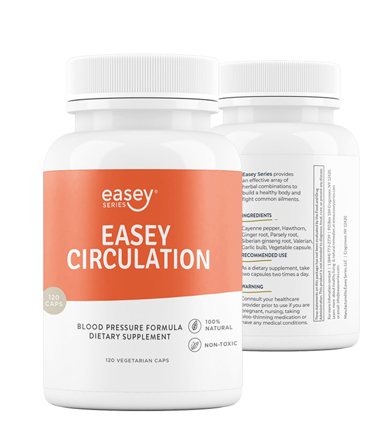 Easey Series Blood Pressure & Circulation Support Herbal Supplement, 120 Caps