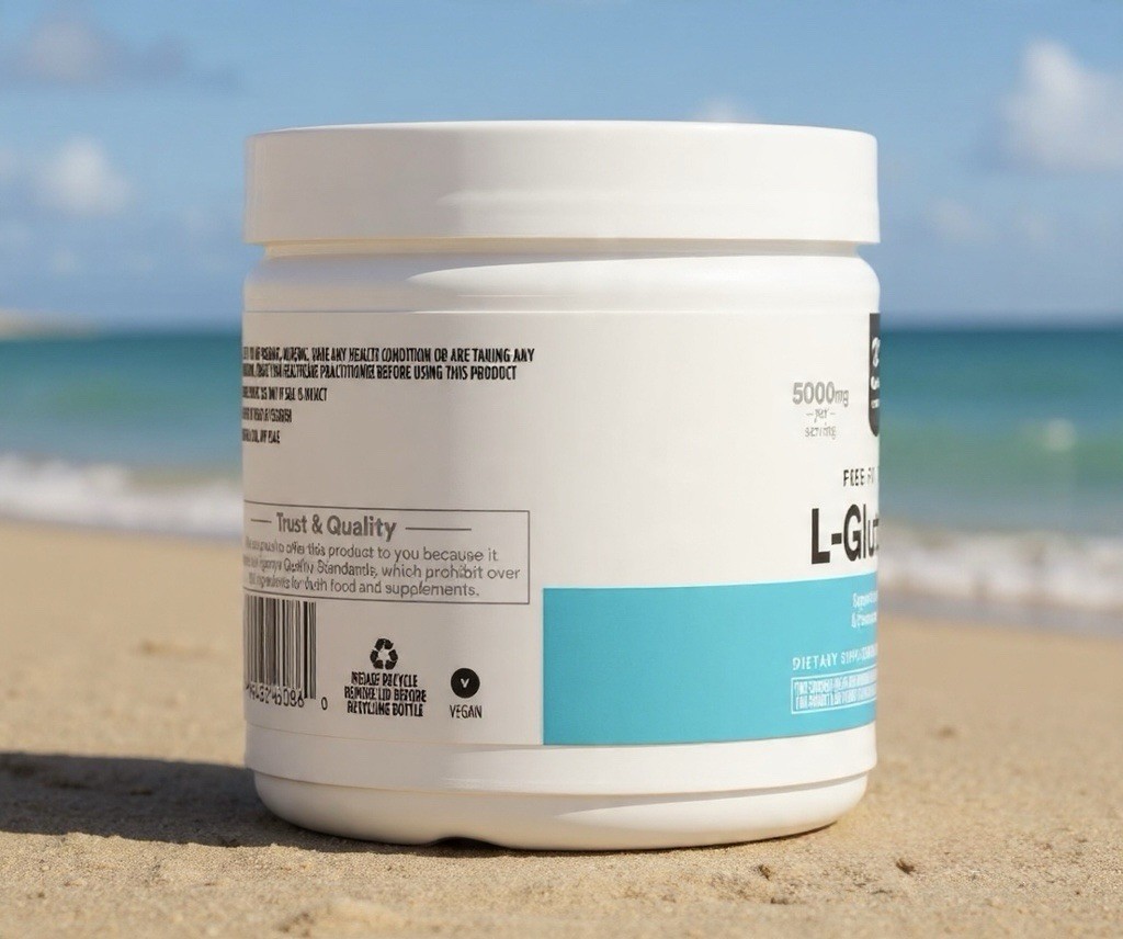 365 Whole Foods Market L-Glutamine Powder 5000mg Vegan 8 oz (227 g)