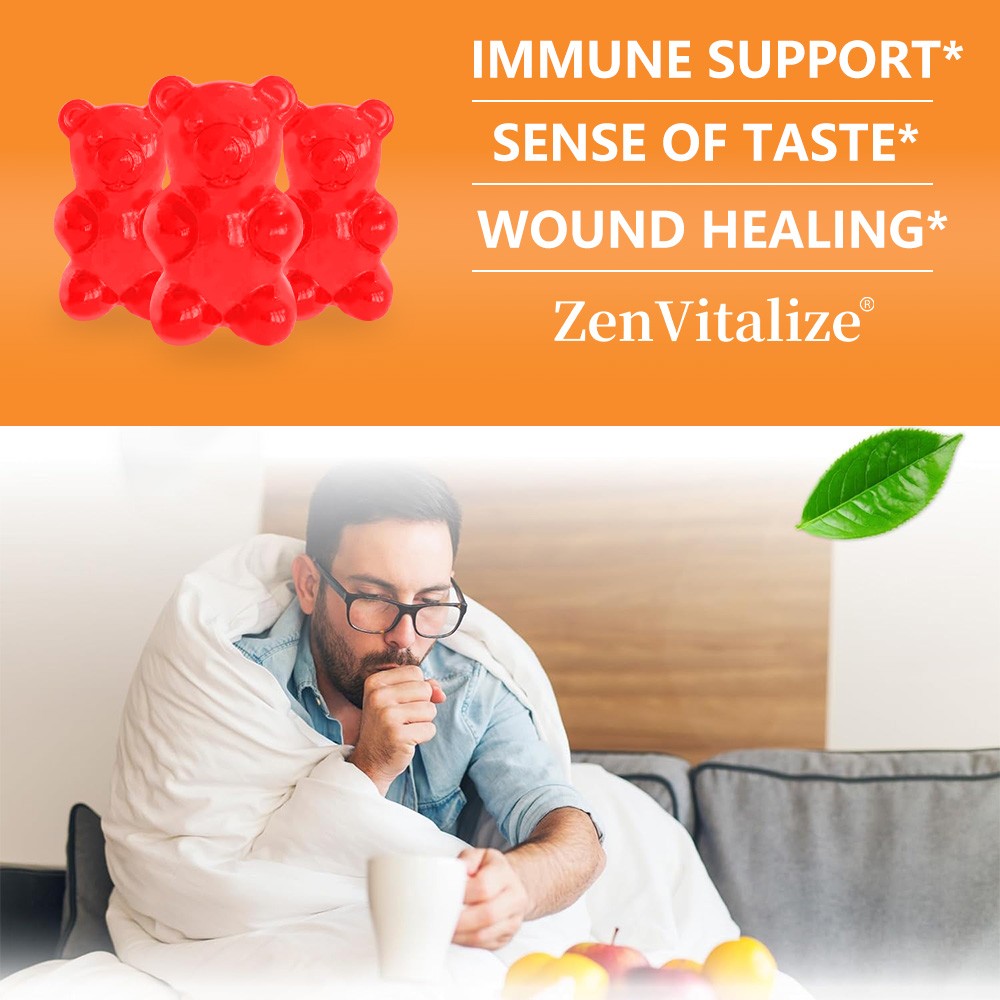Zinc Gummies 50mg – Immune Support, Strawberry & Raspberry Flavor