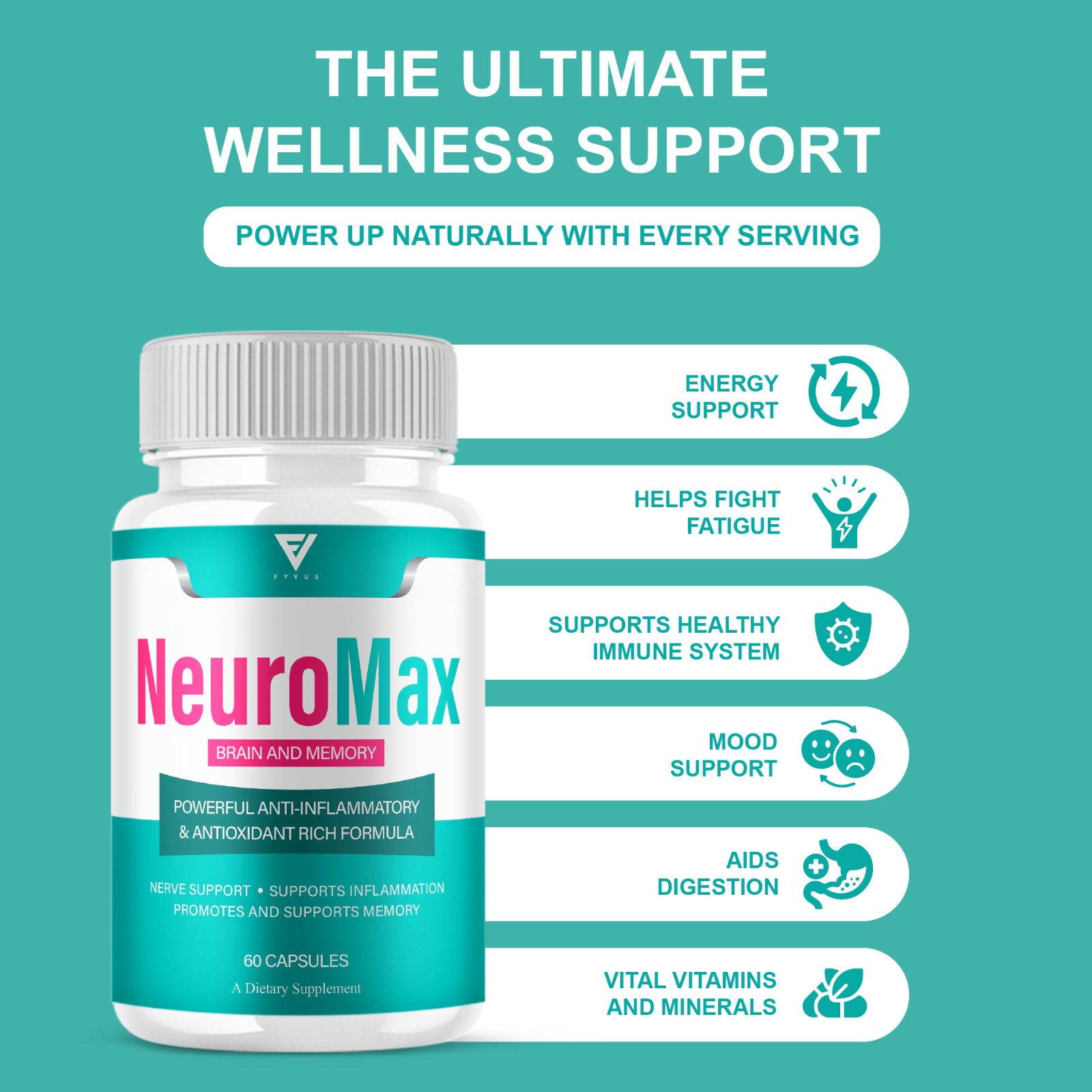 (5 Pack) NeuroMax Brain and Memory Support, Neuro Max Capsules (300 Capsules)