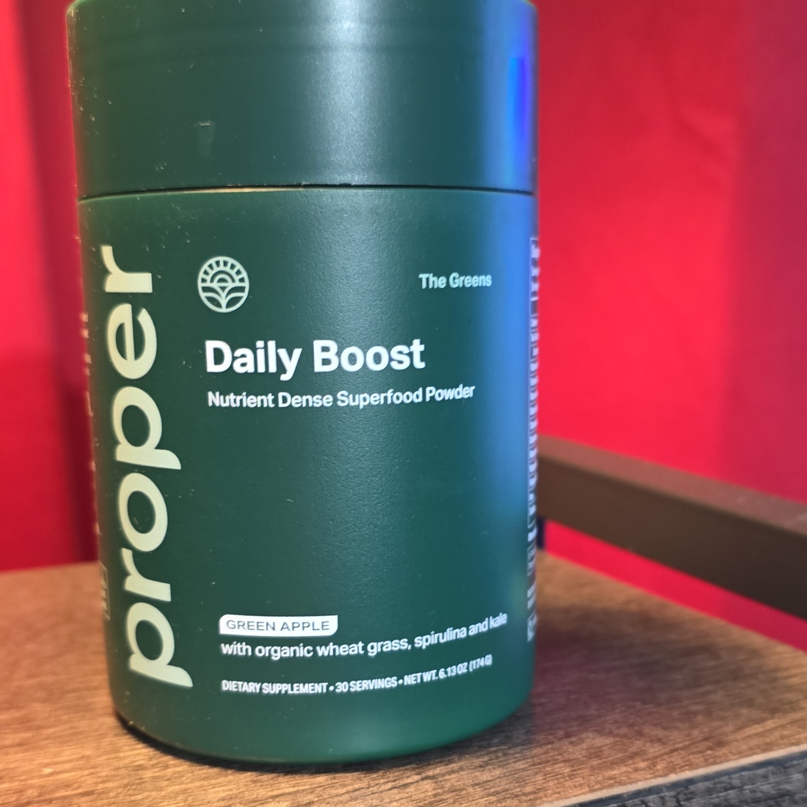 Proper Superfood Powder Green Apple Spirulina Wheat Grass 6.13oz