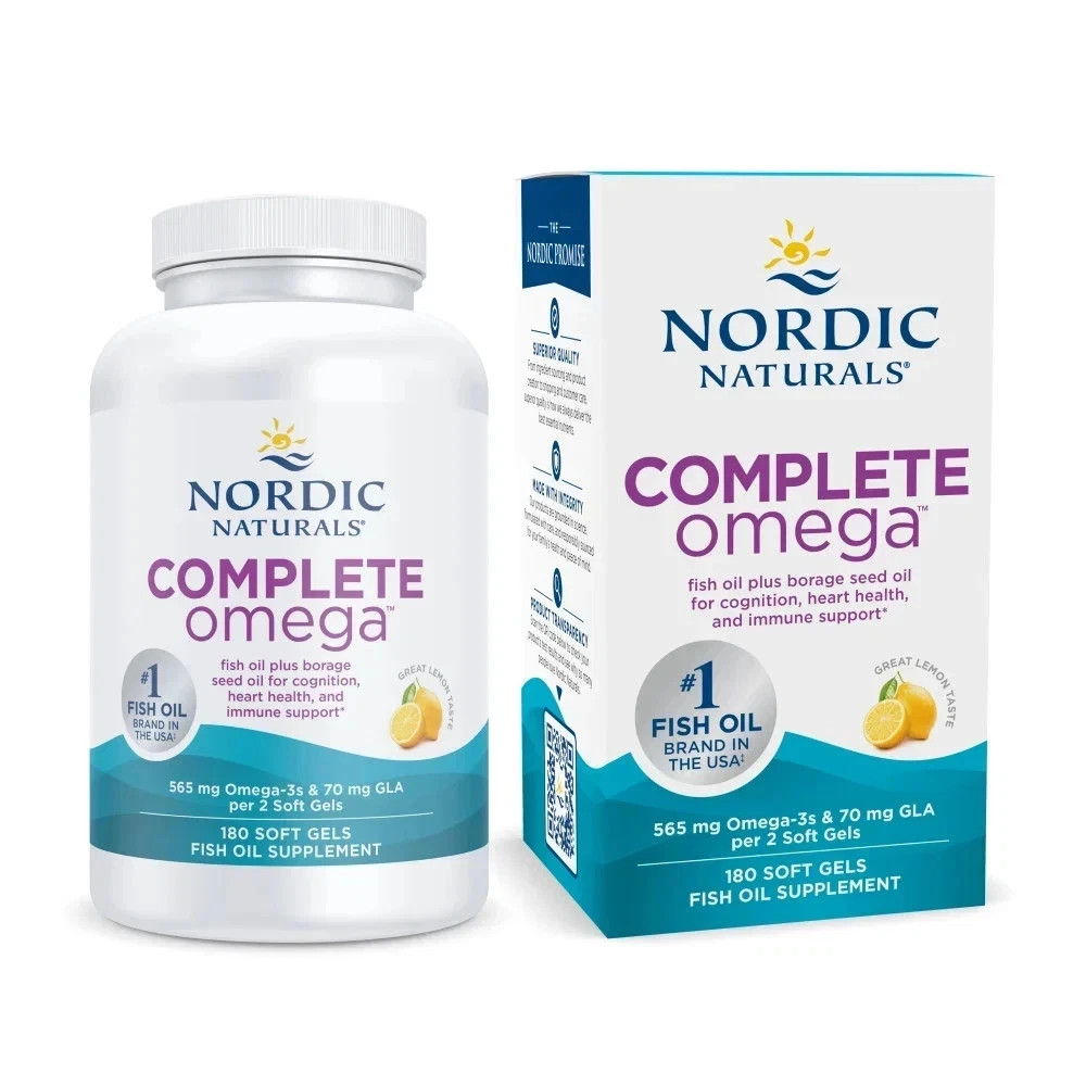 Nordic Naturals Complete Omega Lemon Support Healthy Skin Joints & Cognition 180