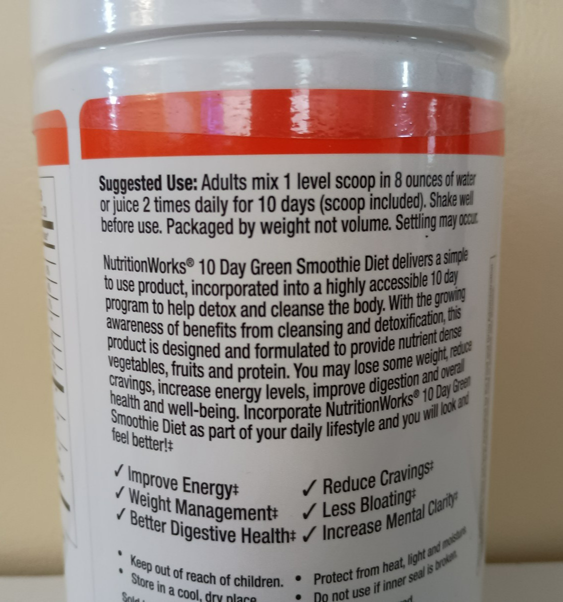 NutritionWorks®10 Day Green Smoothie Drink Mix Cleanse & Detox Tropical Mango