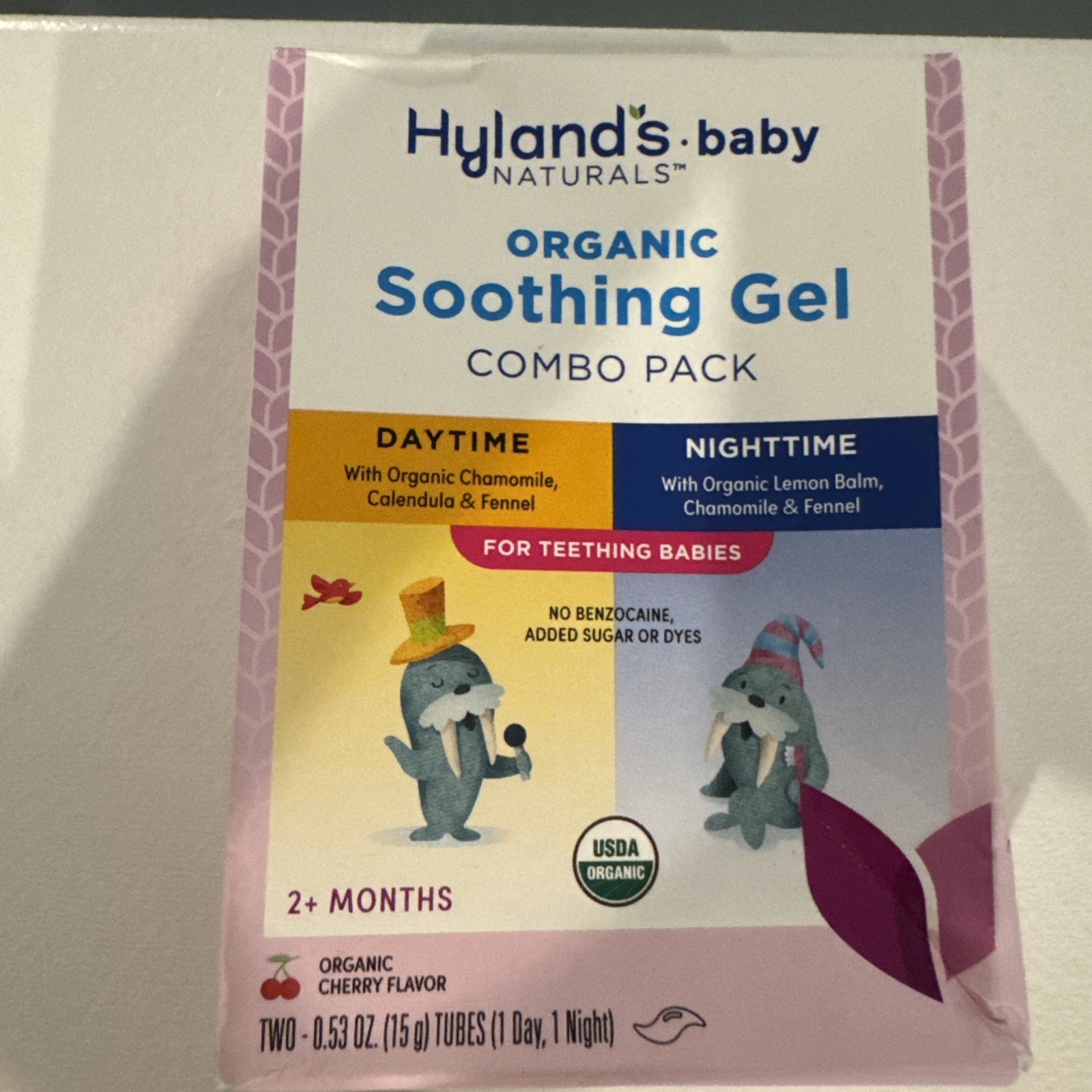 Hyland’s Naturals, Baby, Organic Soothing Gel Combo Pack, Daytime/Nighttime, 2+