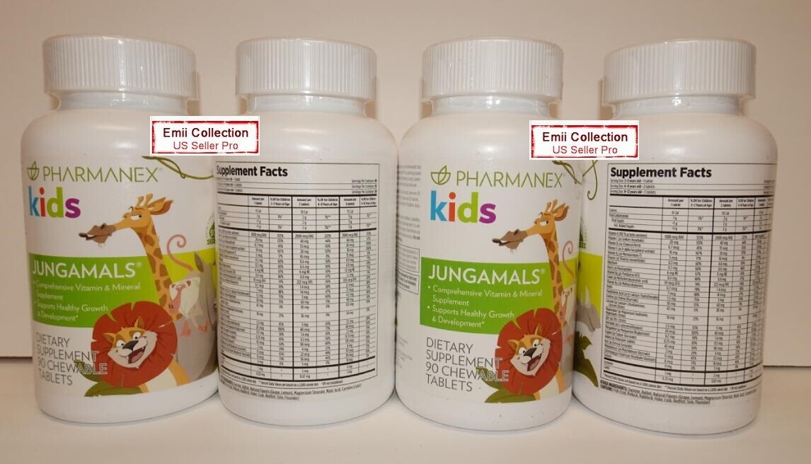 Nu Skin Pharmanex Kids Jungamals 90 Chewable Tablets (4 Bottles)