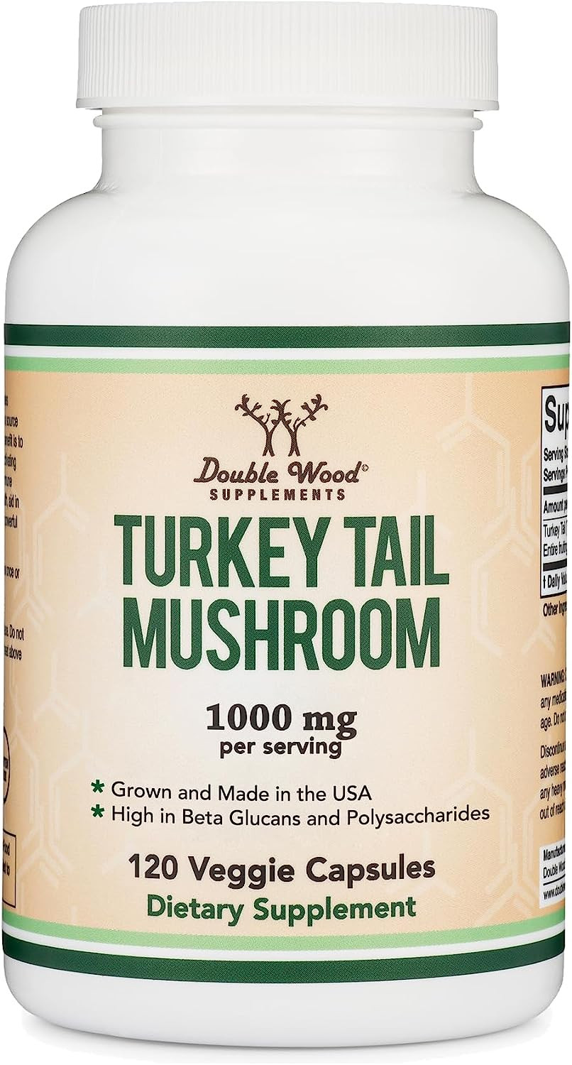Turkey Tail Mushroom Supplement (120 Capsules – 2 Month Supply) (Coriolus Versic