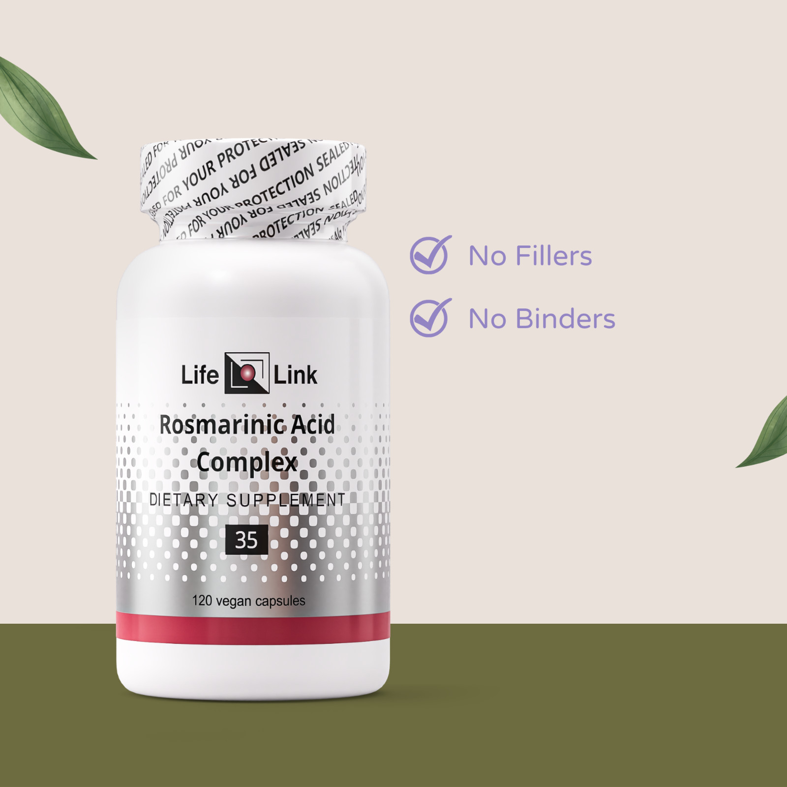 LifeLink Rosmarinic Acid Complex | 120 capsules | Vegan, Non-GMO, Gluten Free