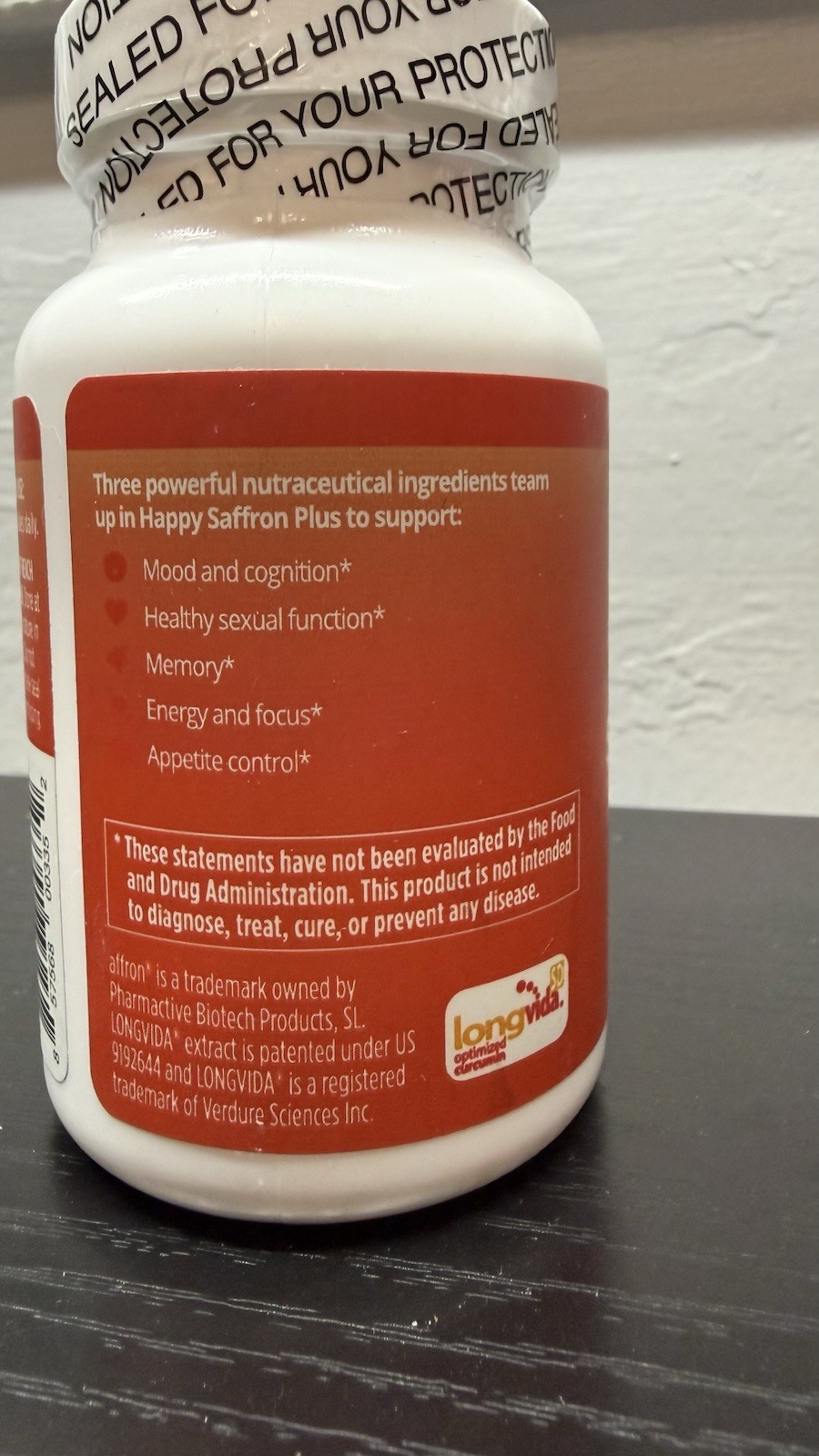 BrainMD Happy Saffron Plus Vegan Gluten Free Sugar Free Supplement 90 Capsules