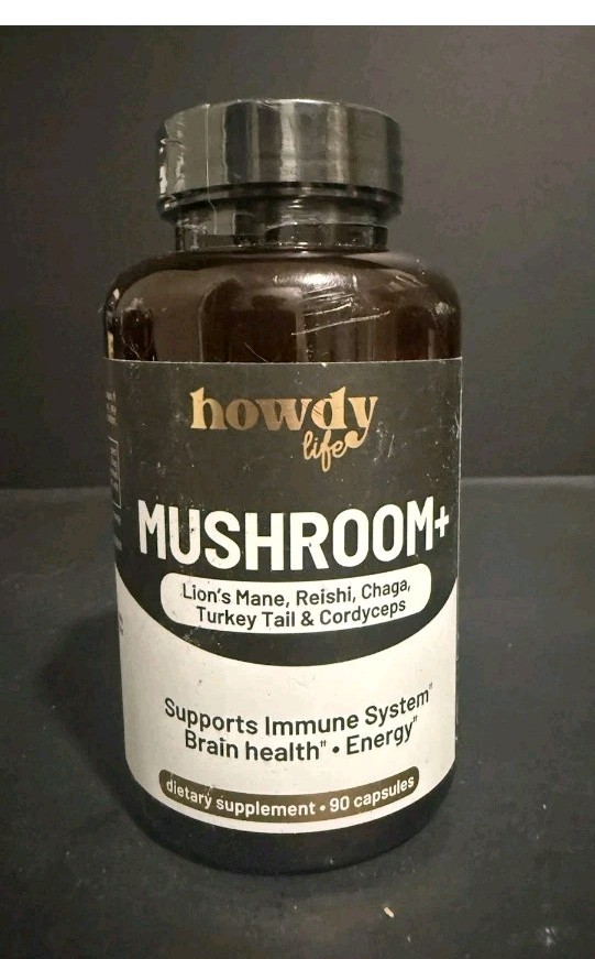 Howdy life Mushroom+ Lions Mane,Reishi,Chaga,Turkey Tail & Cordyceps Exp 03/2027