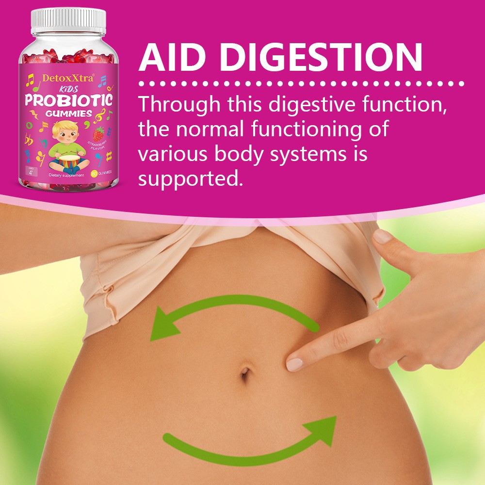 Kids Probiotic Gummies Minor Abdominal Discomfort Support Immune Health Soy Free