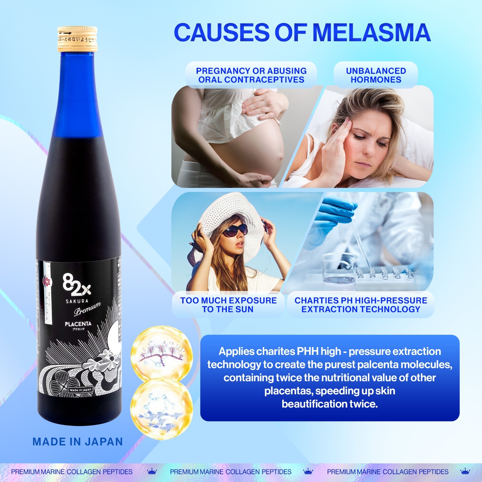 82X Sakura Placenta Liquid Drink Premium Placenta 450,000mg Placenta 2 Pack