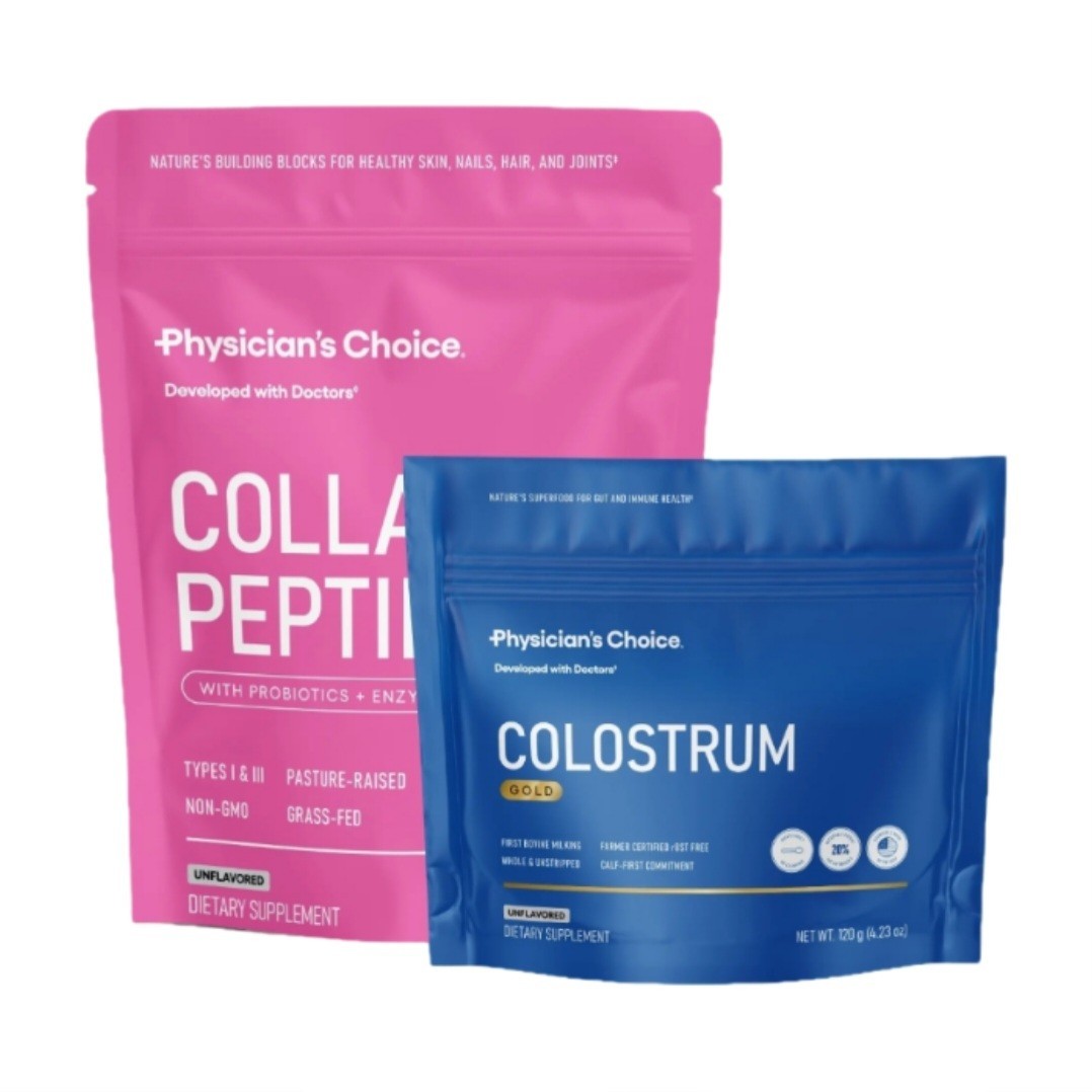 Physician’s Choice Gut Glow Up Collagen Peptides & Colostrum Gold Powder Combo