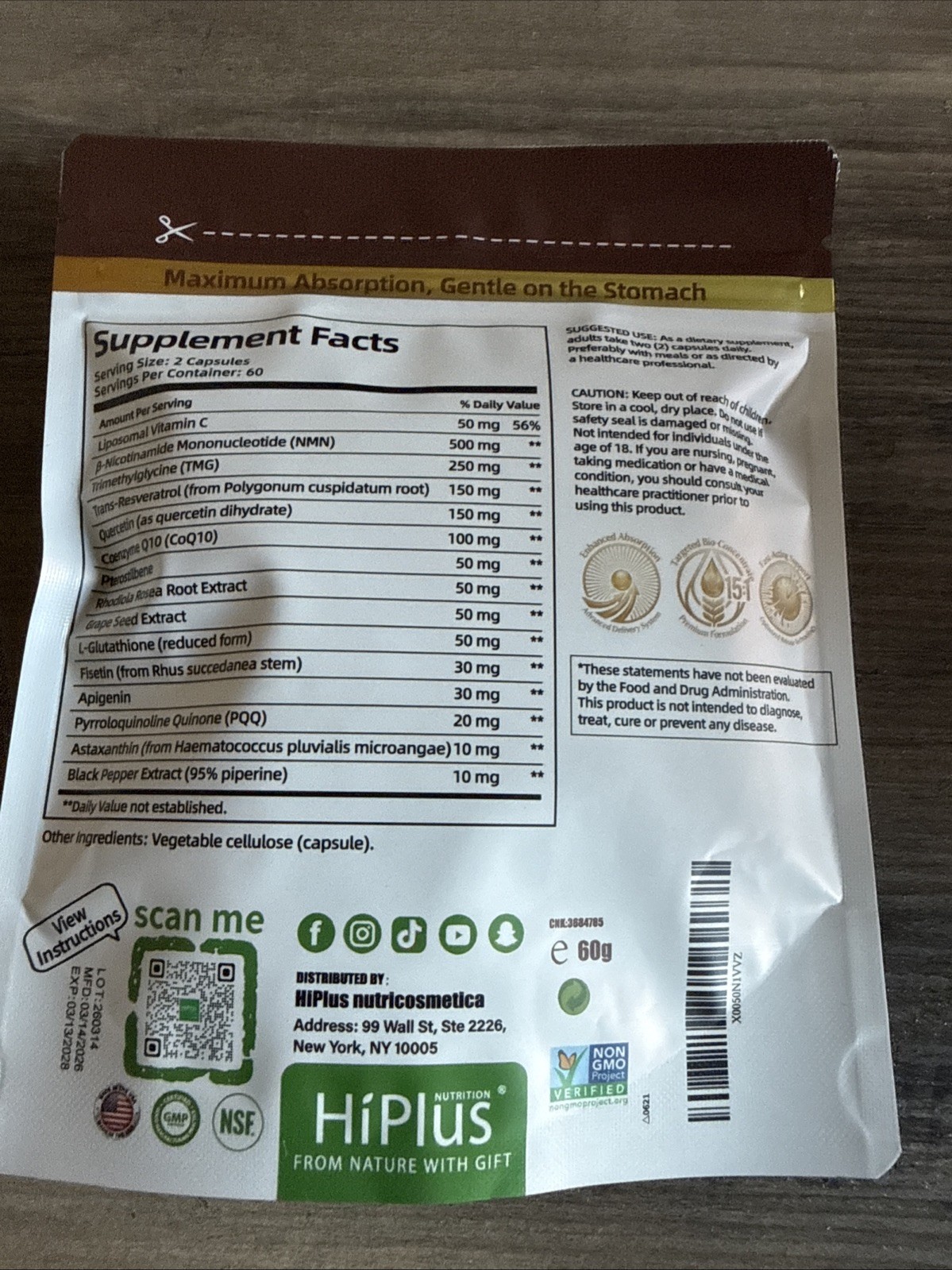 Nmn Hi plus Nicotinamide Ultimate 15 In 1