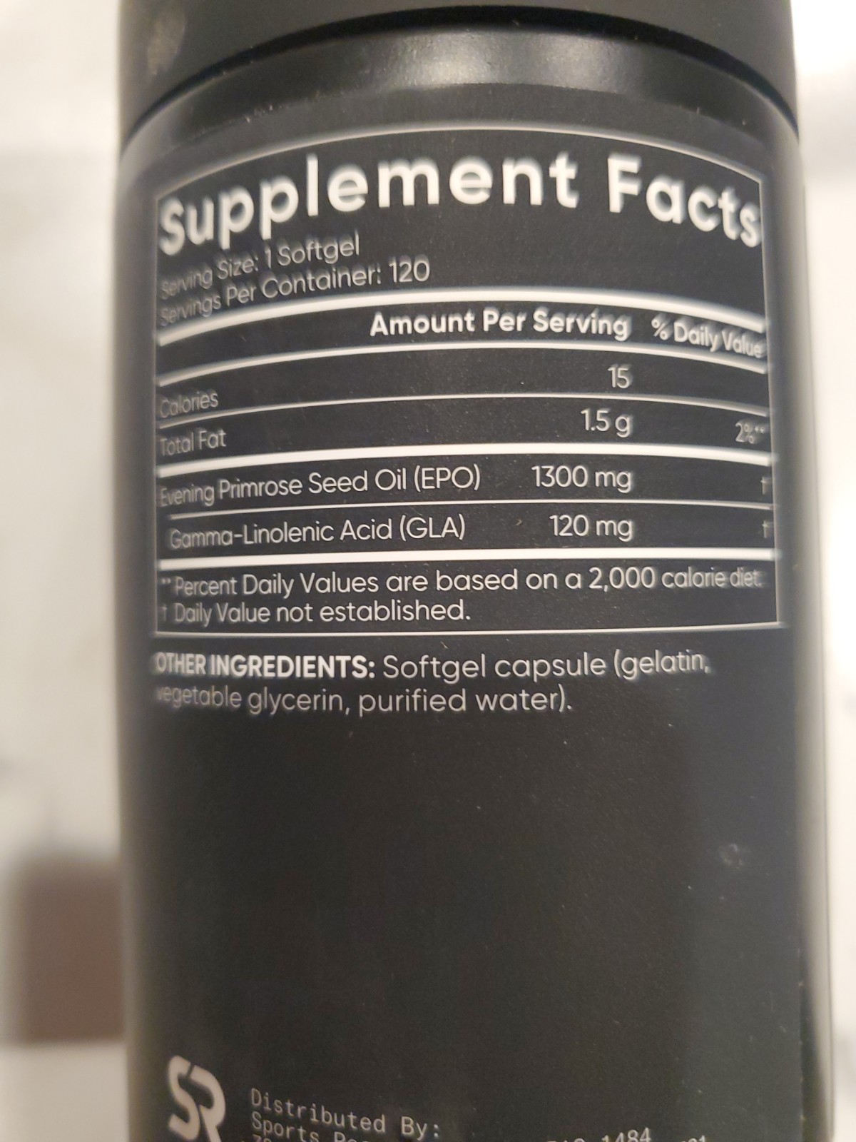 Sports Research Evening Primrose Oil 1300mg 120 Softgels, Non-GMO Gluten-Free