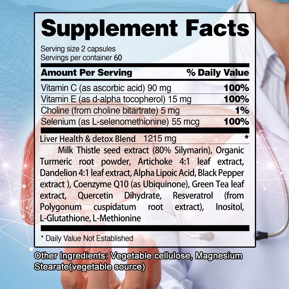 Liver Health Support Cleanse Detox & Repair Milk Thistle Digestive Function