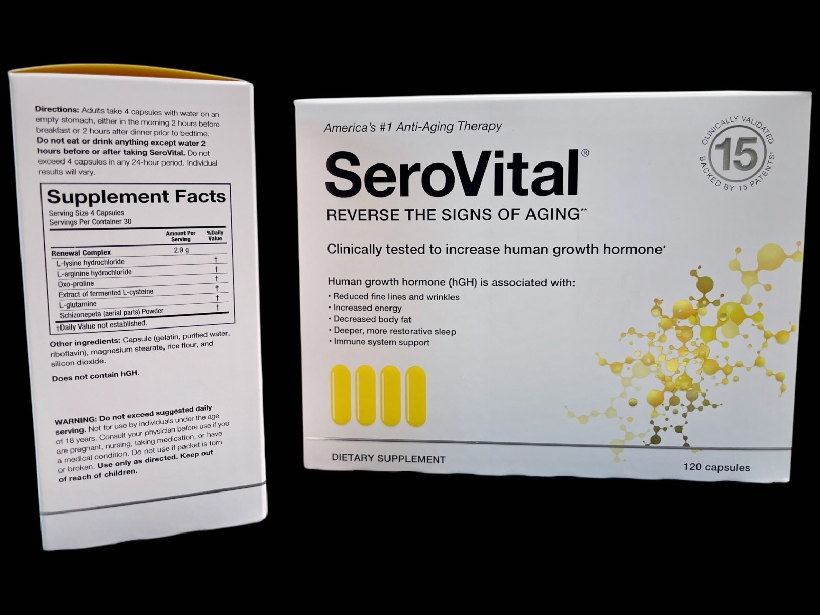 2 Boxes of Serovital Dietary Supplement 240 Capsules Anti-Aging Therapy 10/2027
