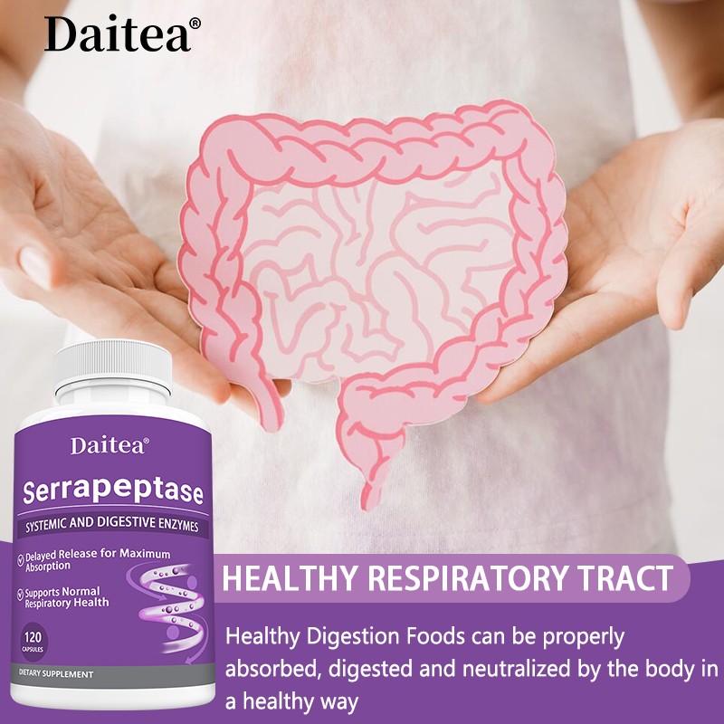 Serrapeptase Nattokinase Biofilm Defense Proteolytic Digestive Enzymes 120Caps