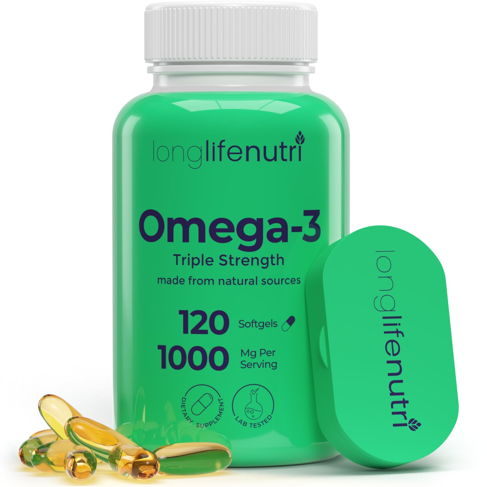 Omega 3 Fish Oil 1000mg – with High EPA & DHA, 120 Softgels, Fatty Acids…