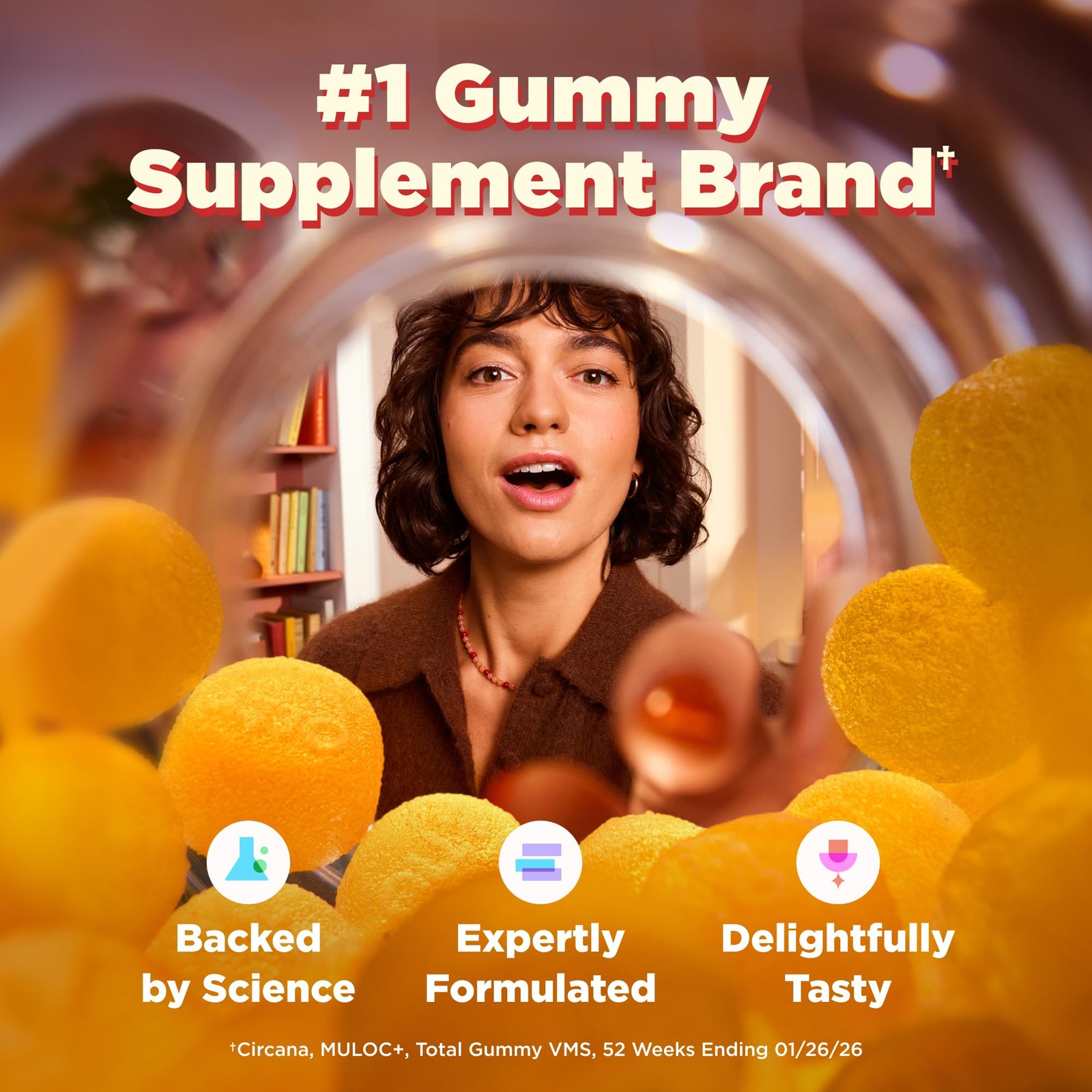 Olly Fiber Gummy Rings 5G Fos Prebiotic Fiber Digestive Health Supplement
