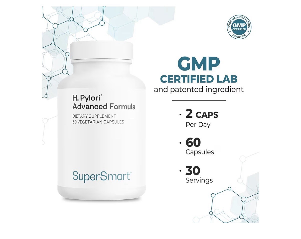 Supersmart H. Pylori Advanced Formula 20 Billion CFU per Day High Potency 60caps