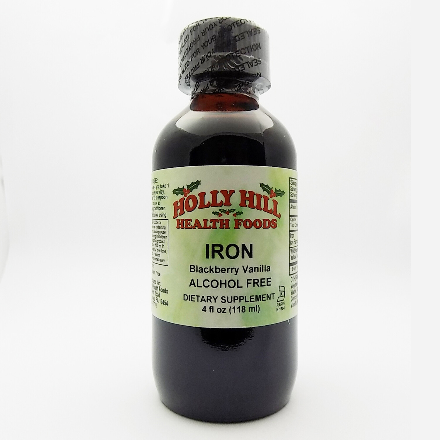 Holly Hill Health Foods, Liquid Iron Alcohol Free, Blackberry Vanilla, 4 Ounces