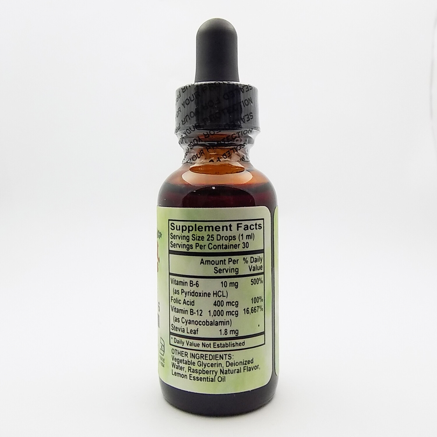 Holly Hill Health Foods, Vitamin B12 (with B6 & Folic Acid),Raspberry,1 Oz
